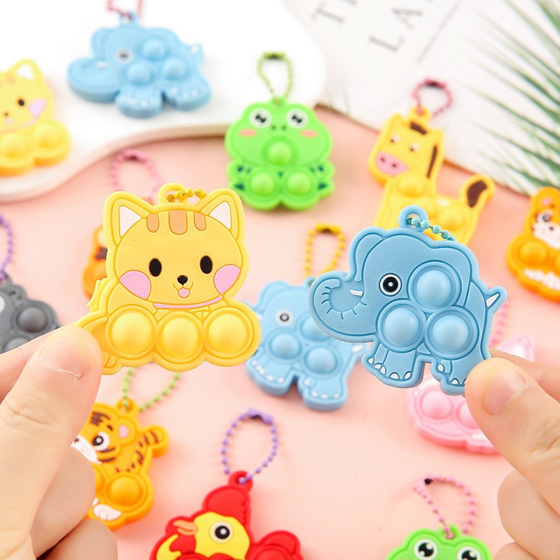 Silicone Keychain Rodent Control Bubble Toy Keychain Pendant Animal Stress Relief Toy Wholesale