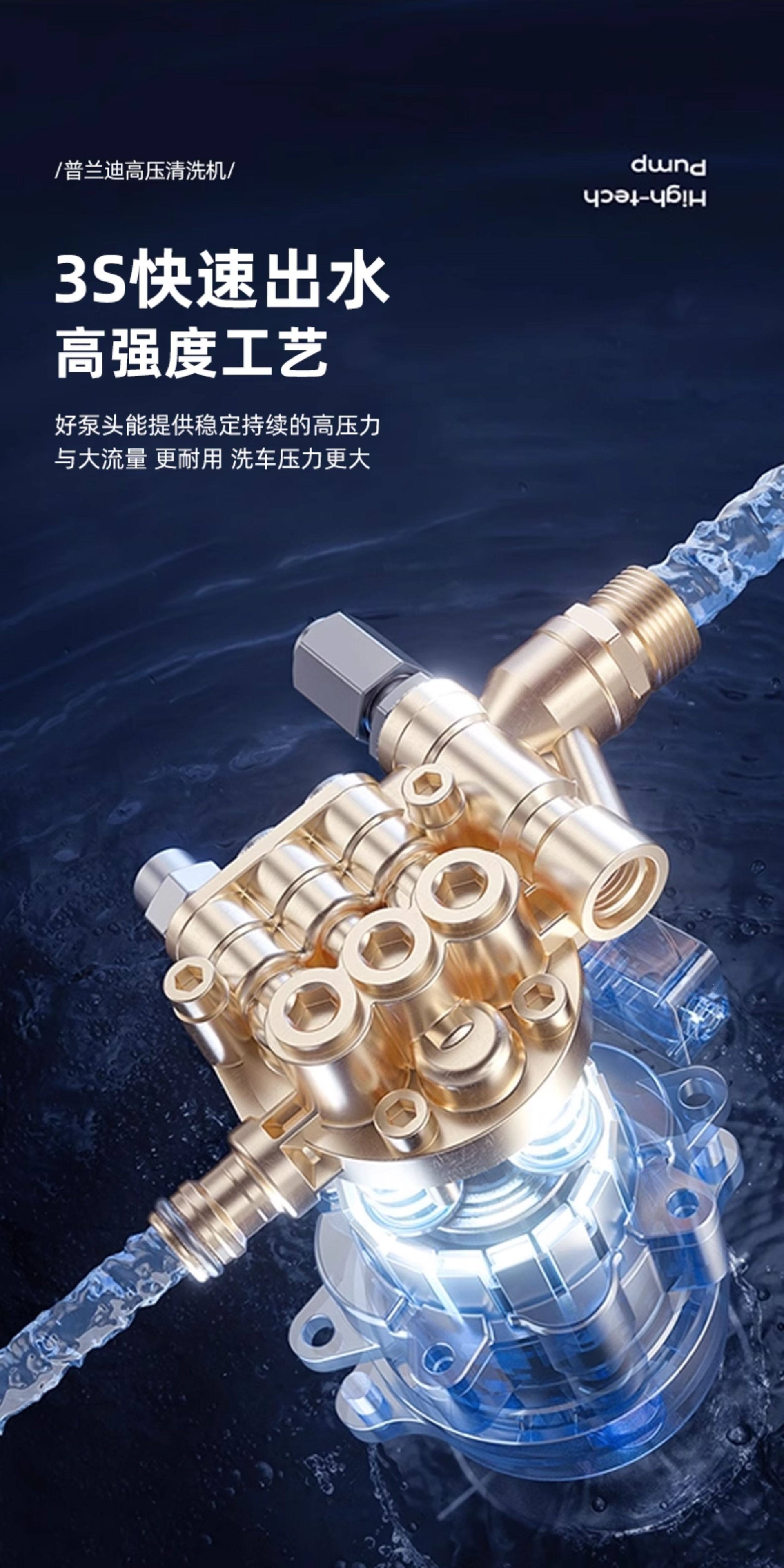 Car Washing Machine, High-Pressure Water Gun, High-Power 220V Household Portable Floor Cleaning and Car Washing Machine, Powerful Cleaning Machine, Water Pump