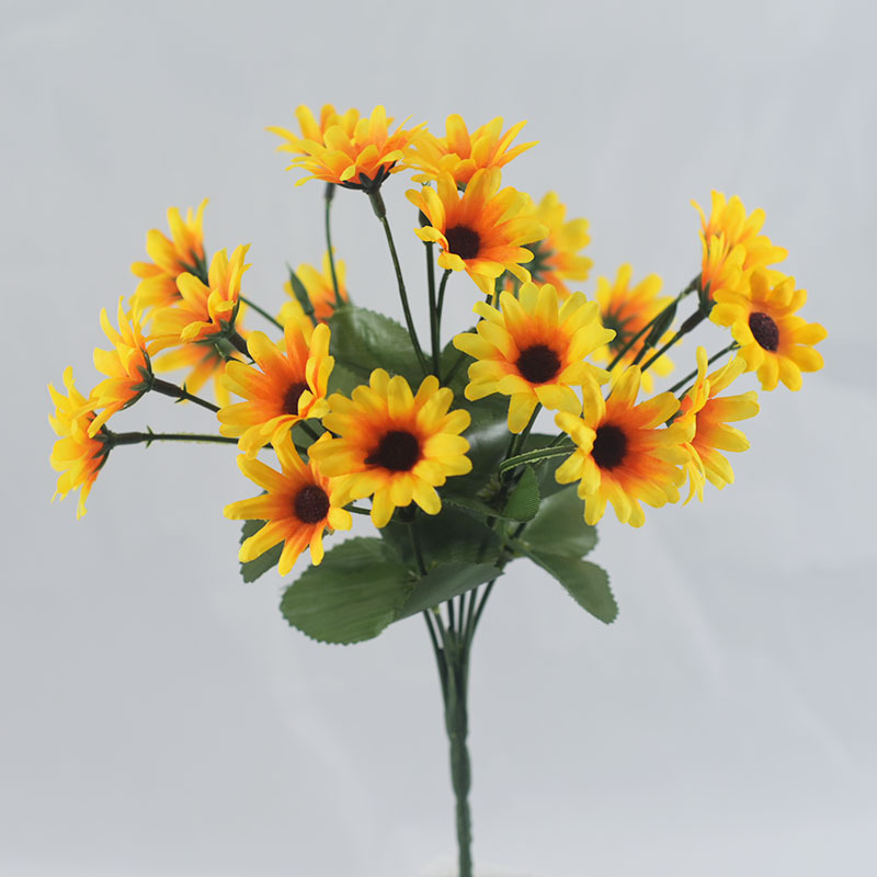 Pantalla fotográfica flor artificial al por mayor todo tipo de flores de seda de girasol de simulación accesorios de fotografía girasol de simulación flor de baile