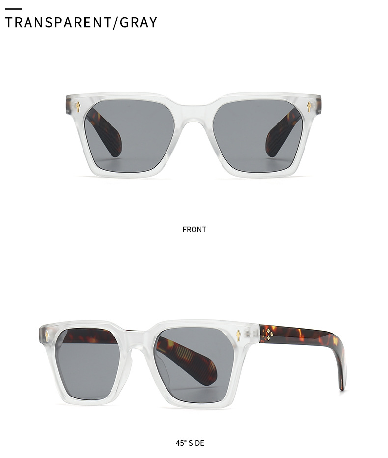 Stylish Square Sunglasses - Sand Black Frame