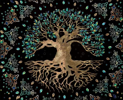 Avtomobil döşəmə paspasları Rose Coloring Simple Flower Living - tree-of-life-02-5080cm