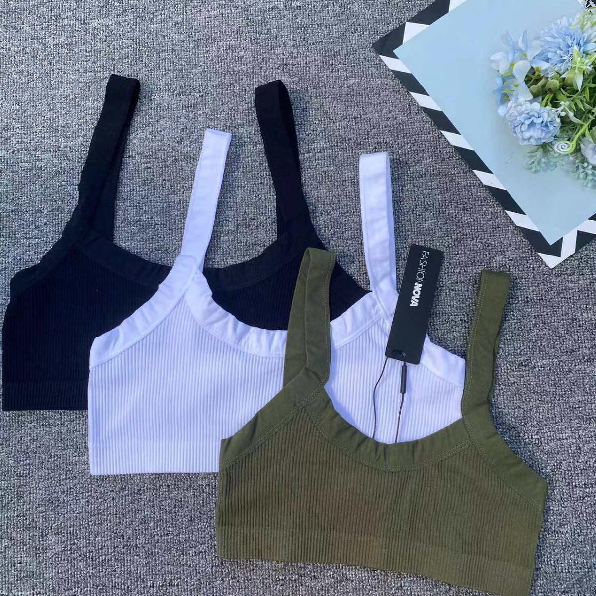 Nueva alta elasticidad de alta calidad belleza sin costuras espalda mujeres chaleco inalámbrico yoga sujetador ropa interior deportiva al por mayor