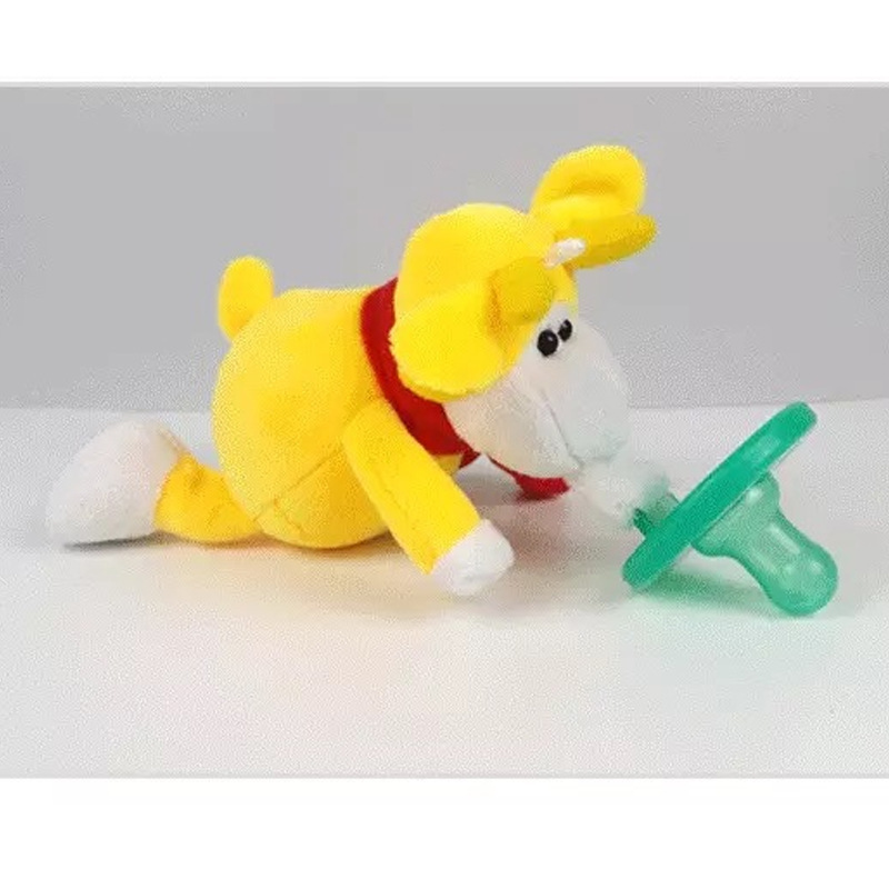 Nuevo bebé chupete juguete bebé colgante animal de peluche juguete variedad de color chupete de silicona