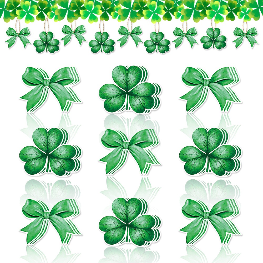 Día de San Patricio transfronterizo trébol arco colgante etiqueta de regalo de vacaciones irlandesas colgante