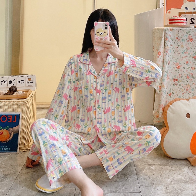 云朵棉绵羊睡衣女秋春新款跨境代发长袖长裤女可爱可外穿家居服|undefined