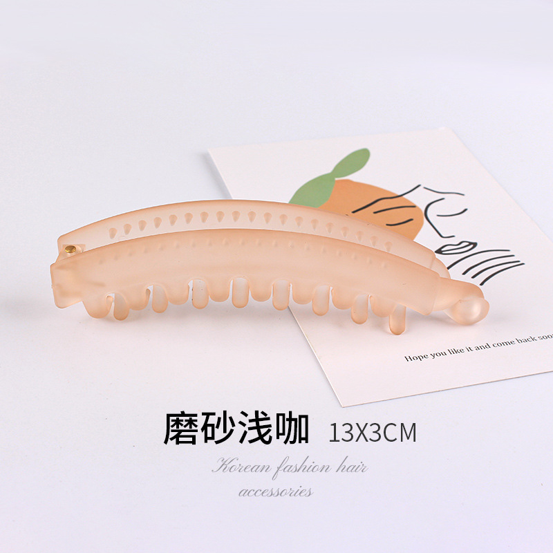 工場直販 日韓人気 フロスト加工 新品 ワンワードヘアクリップ レトロ風 万能 透明カラー ポニーテールヘアクリップ ヘアアクセサリー|undefined