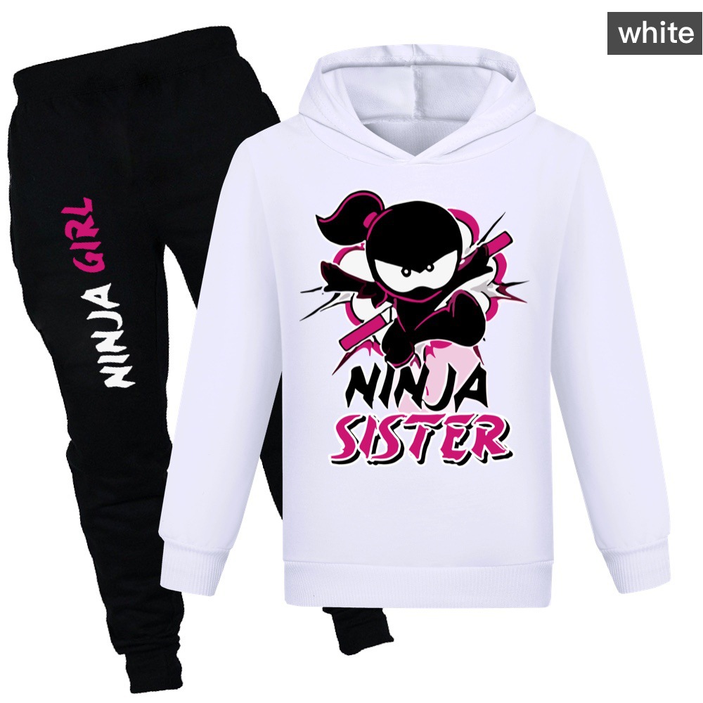 Ninja Kidz Vår Höst Mode Fritidskläder Pojkar och flickor Tröja+Casual Byxor Set_voghion.com