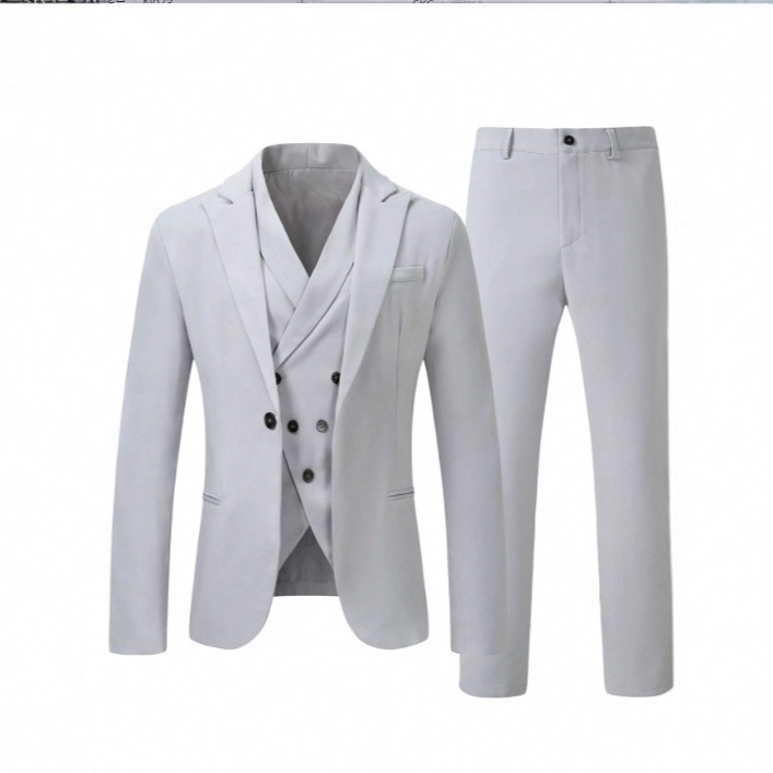 2026 Cross-Border European And American Three-Piece For Light Business, Dinner, Wedding, With Vest, Men's Suit_voghion.com