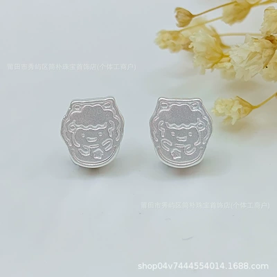 999 pure silver cartoon-style simple drawing of Zərgərlik ara hissələri - little-lamb-2-approximately-033g-01-3d-pure-silver-999