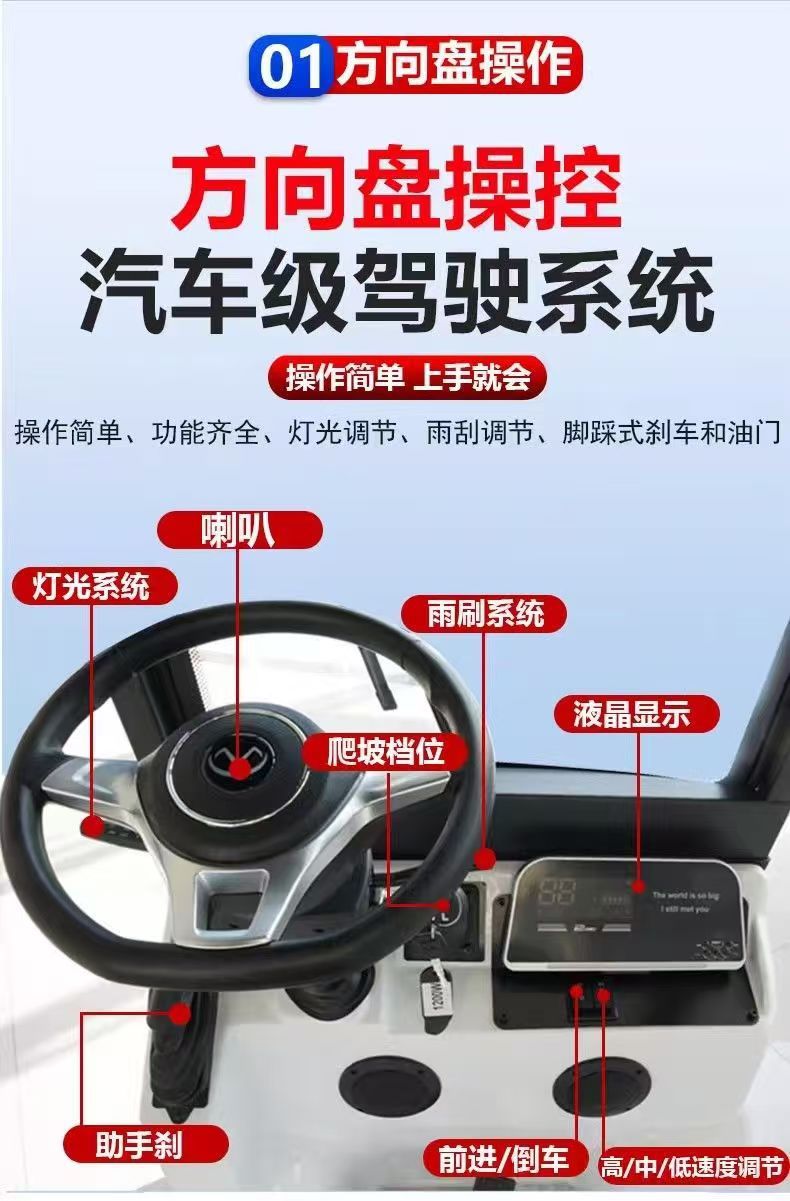 New Model M5 Electric Four-Wheel Mobility Scooter, Tourist Attraction Sightseeing Vehicle, 4-Seater and 6-Seater Passenger Four-Wheeler