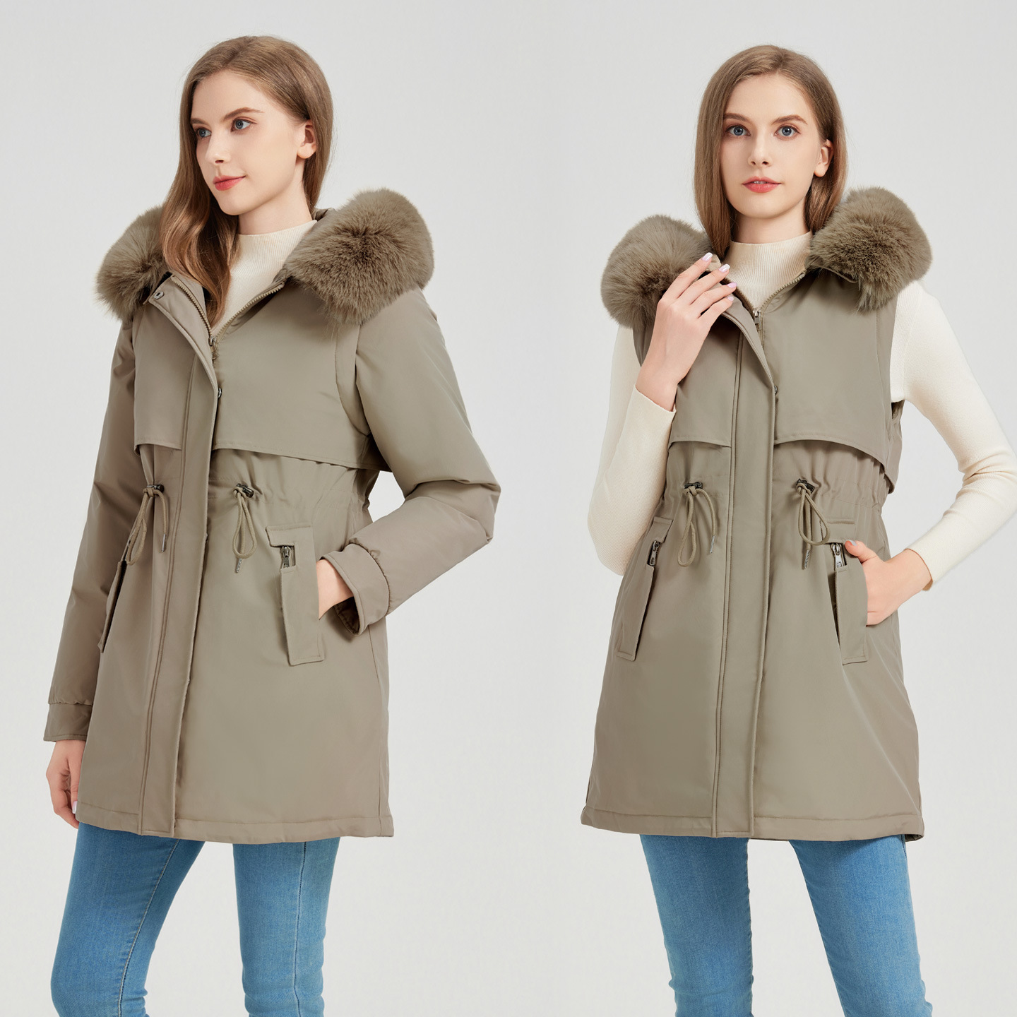 Transfronterizo Packer algodón de mujer invierno 2025 nuevo algodón de cintura chaqueta de algodón largo y grueso chaqueta de lana image 2