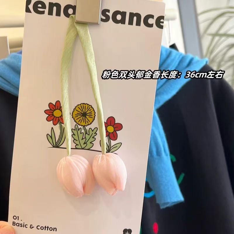 ins布艺双头郁金香花苞花朵装饰辅料裙子衣服书包手工diy挂件配饰|undefined