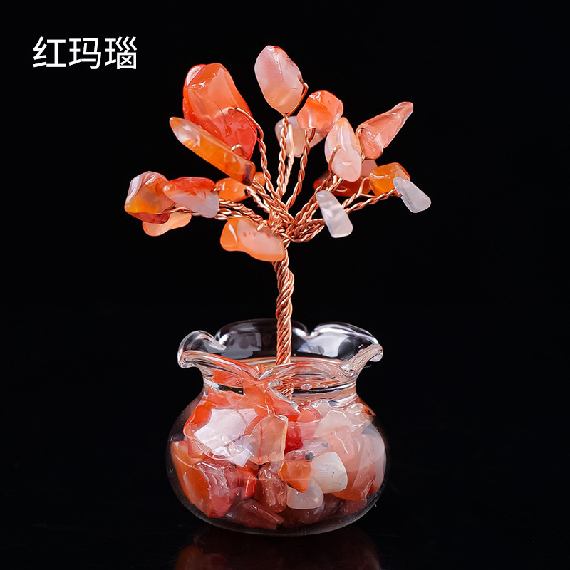 天然水晶发财树水晶树水晶摆件聚宝盆水晶摆件招财摆件水晶树摆件|undefined