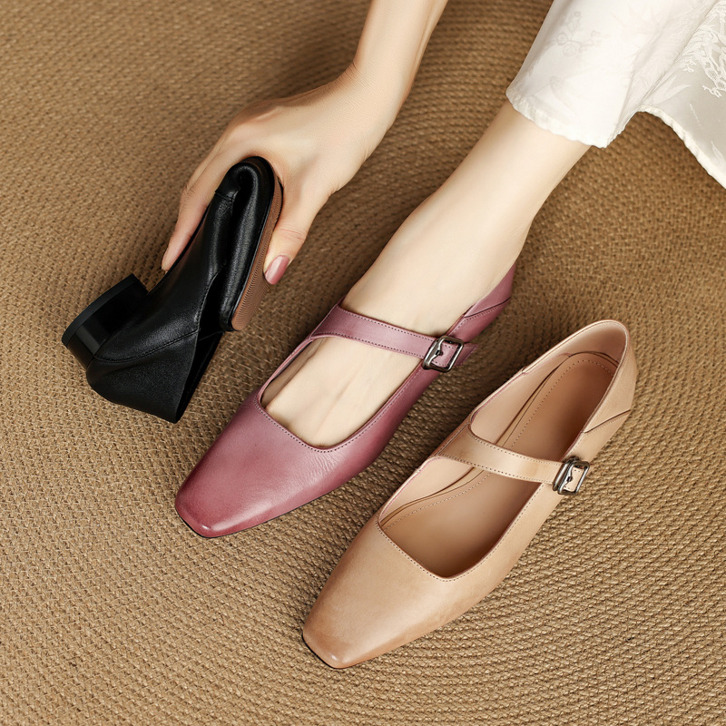Chikoꕤ︎︎·͜· CHIKO Chastity Square Toe Block Heels Mary Jane Shoes
