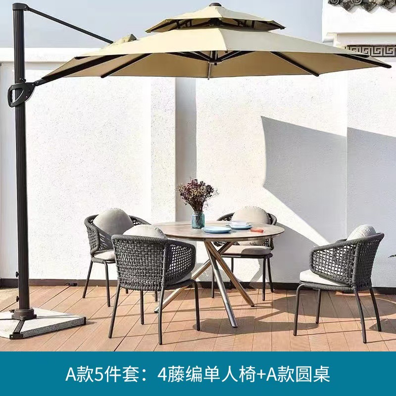 Mesa y silla al aire libre patio nórdico casera simple balcón de tres piezas al aire libre mesa y silla de comedor