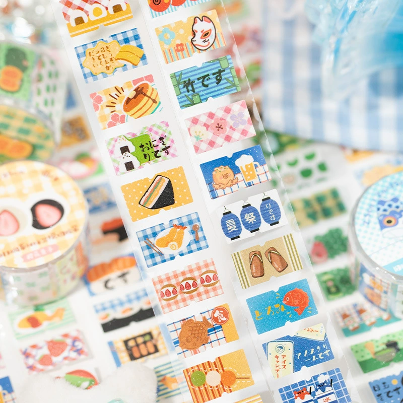 Вырубная лента с этикеткой Yuxian, серия в старом японском стиле, японский древний стиль, материал для планировщика, декоративные индексные наклейки «сделай сам»