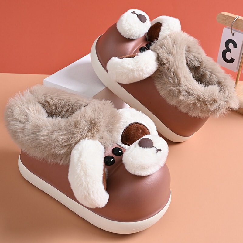 Little Bear Children's Cotton Slippers Girls 2025 Winter Cotton Shoes Boys Home Stuffed Warm Cartoon Furry Snow Boots