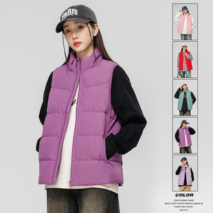 Couple M-8Xl White Duck down Solid Fashion Boutique 2025 Autumn and Winter Windproof and Warm Couple Vest Can Be Opened Twice-