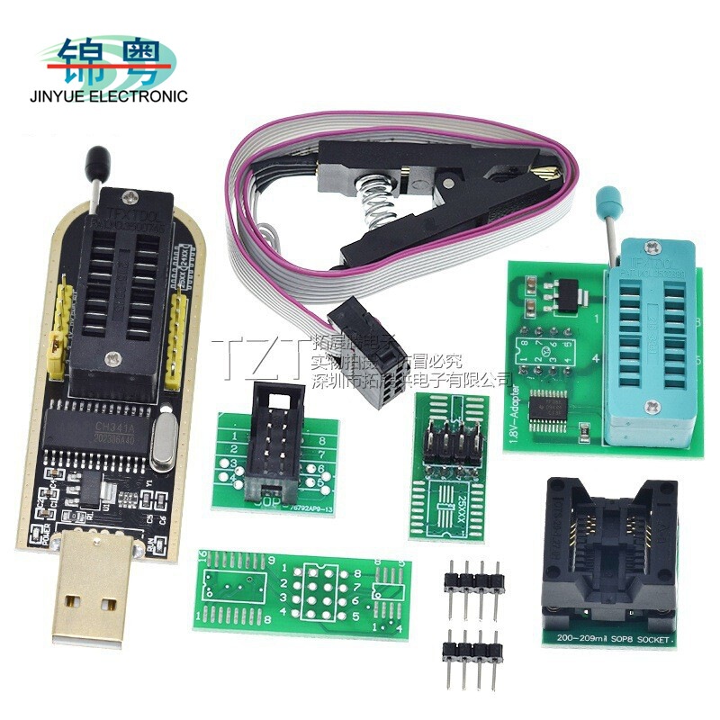 CH341B プログラマ 分解不要クリップ SOP8/16BIOS プログラミングライン IC ラインチップ書き込みソケット|undefined