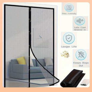 ✅ Magnetic Mosquito-Proof Door Curtain, Screen Door, Mosquito-Proof Door Curtain, No-Drill Door Curtain, Bedroom Blocking Curtain, Summer Door Curtain
