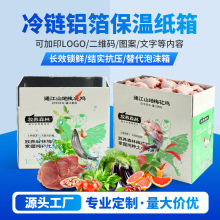 厂家保温纸箱冷链生鲜水果铝箔箱可折叠铝箔泡沫箱批发铝箔纸箱子