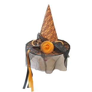 Halloween Day Black Witch Hat Oxford Cloth Party Pumpkin Hat Black Tip Mage Witch Hat Headwear Hair Accessories