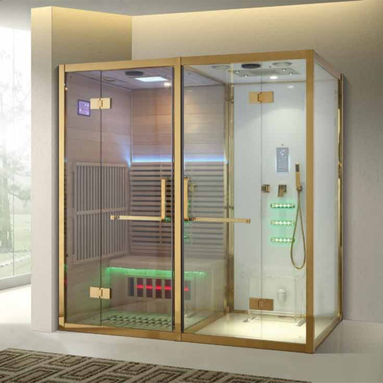 Suministro de fábrica sala de vapor húmedo seco sauna ducha integrada de doble uso sala de baño sala de ondas de luz sala de ducha de vapor