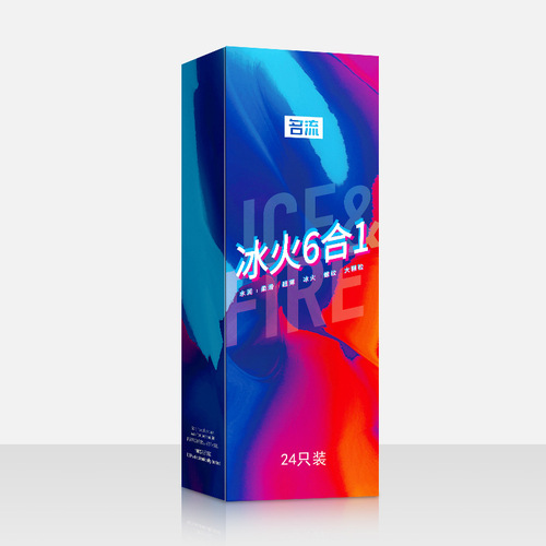 Celebrity Condoms Passion Ice and Fire Six-in-One 6-in-1 Condoms 24 Pack Adult Family Planning Supplies