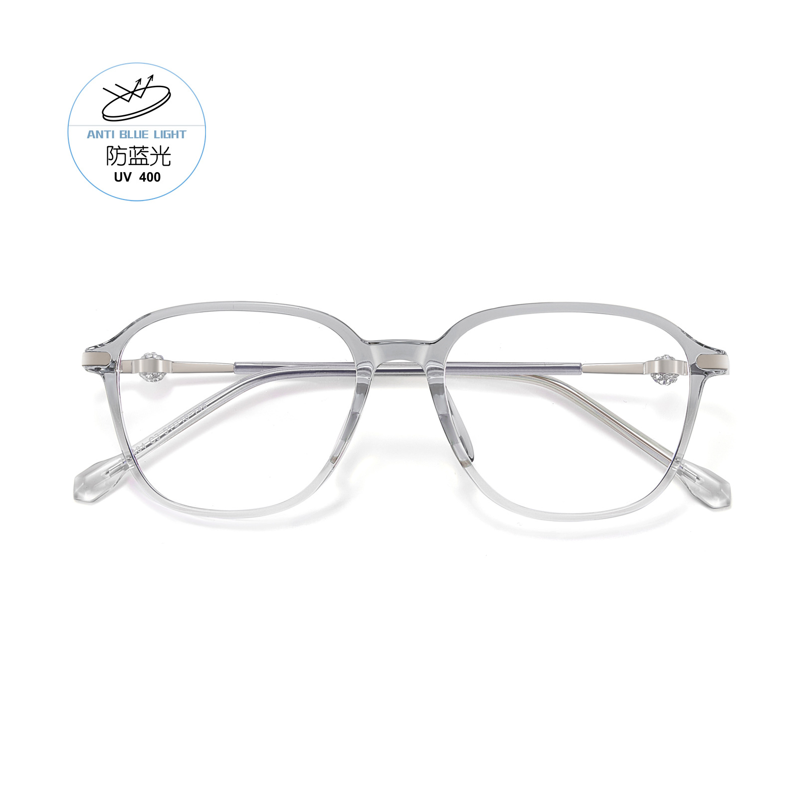 Jimmy Choo con el mismo marco de gafas rojas a prueba de luz azul, un marco de diamantes para hombres y mujeres de 4.5 mm de ancho con gafas de miopía