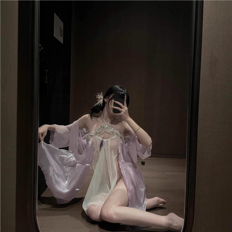 Lingerie with a New Chinese Style, National Trend, Ancient Style, Exotic Flair, Dunhuang Flying Fairy Dance Costume, Easy-To-Remove Sexy Hanfu for Women Lingerie with a New Chinese Style, National Trend, Ancient Style, Exotic Flair, Dunhuang Flying Fairy Dance Costume, Easy-To-Remove Sexy Hanfu for Women