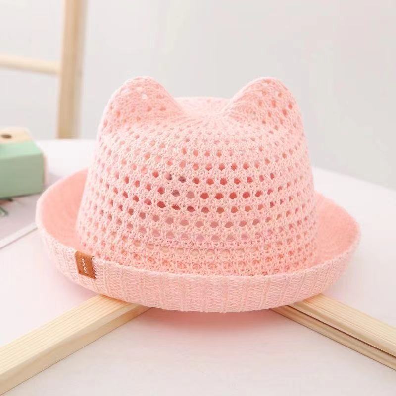 Children Unisex Cartoon Style Cute Solid Color Crimping Straw Hat display picture 4