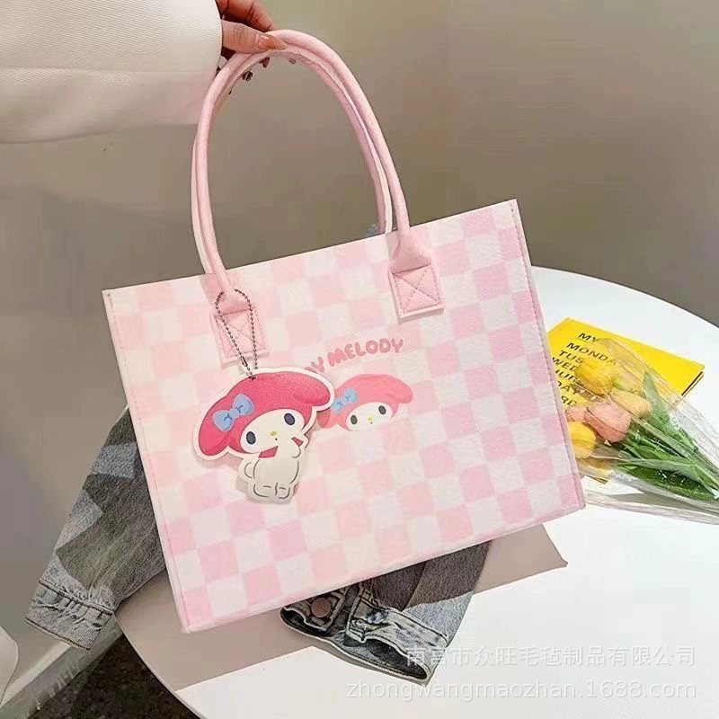 Новая подарочная сумка Sanrio, войлочная сумка Kulomi, большая вместимость, студенческая дорожная сумка, сувенирная войлочная сумка