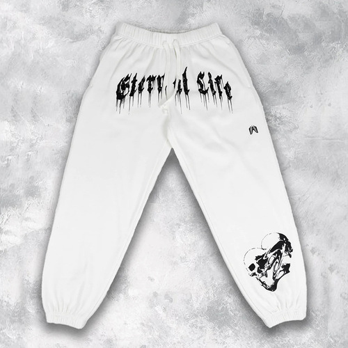 European and American Men's Spring and Autumn Season Sports Leisure Sweatpants Screen Printing Ribbed Ankle Pants Running Fitness Men's Long Pants