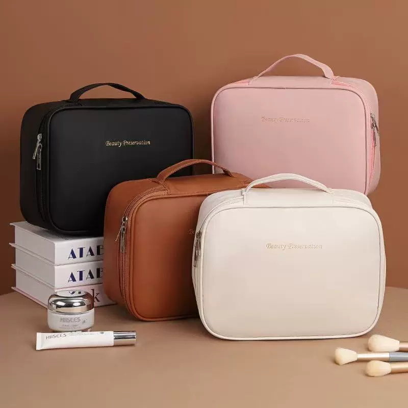 新款三合一多功能化妆包大容量高级感小众收纳包便携化妆箱跨境