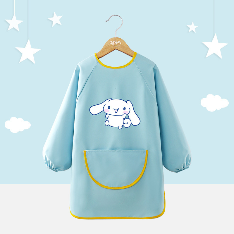 子供用防水絵画服幼稚園プリントスモックスタジオプリント防水逆着用エプロン男の子と女の子用|undefined