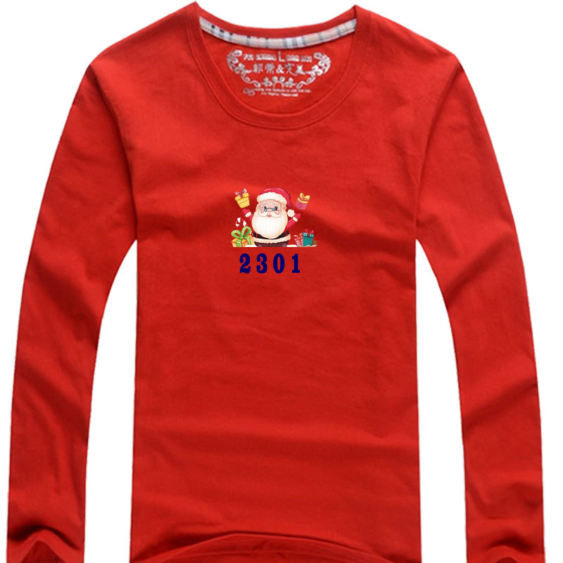 Camiseta de manga larga rojo ropa familiar Feliz Navidad Año Nuevo transfronterizo madre e hijo Ropa de mujer una familia de tres Papá Noel