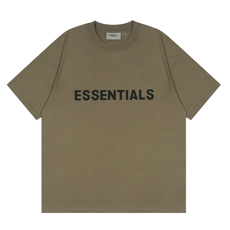 FOG multilínea ESSENTIALS HHH letras de silicona en el pecho suelta High Street verano camisetas de manga corta para hombres y mujeres marca de moda