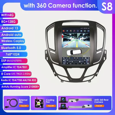 DVD Navigation, Insignia Car-Mounted Vertical Screen - with-360-camera-8128g-wifi4g-lte-version-7862-carplay-eight-core-97inch-suitable-for-14-18-buick-regalomega-insignia