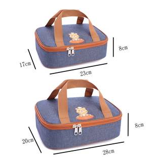 Insulated Lunch Box Bag Thickened Tote Bag Cute Lunch Box Bag for Primary School Students Double Layer Waterproof Donglong