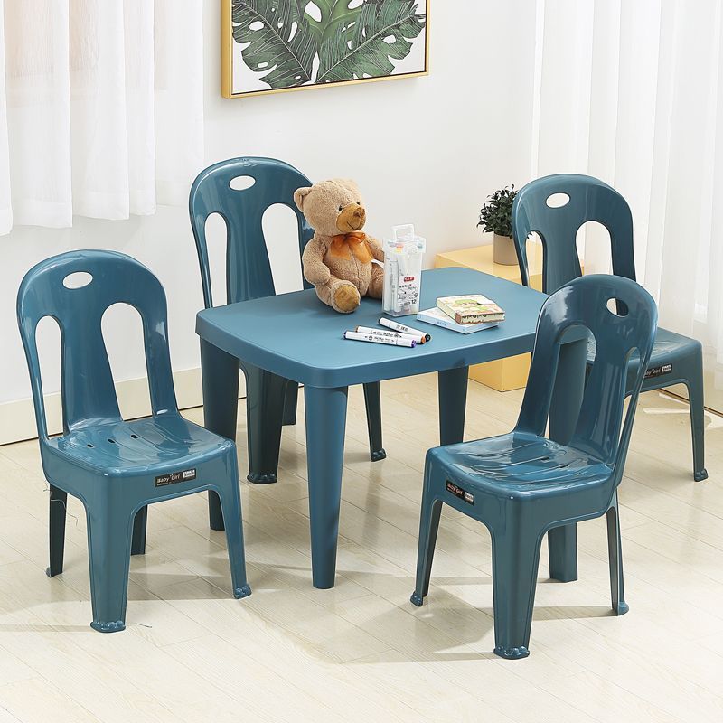 Plastic Kidsren's Table and Chair Set Home Dining Table Baby Eating Toy Writing Table Stall Table Kindergarten Learning Table
