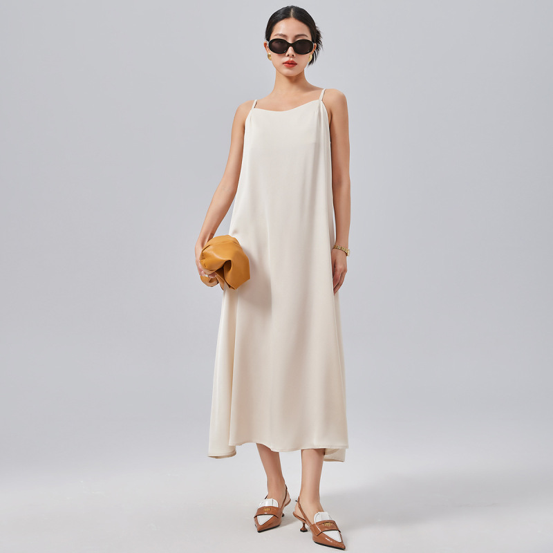 Women's Dress 22mm Silk Slip Dress with Drapey Feel, Mulberry Silk High-End Long Dress with Elegant Design Women's Dress 22mm Silk Slip Dress with Drapey Feel, Mulberry Silk High-End Long Dress with Elegant Design