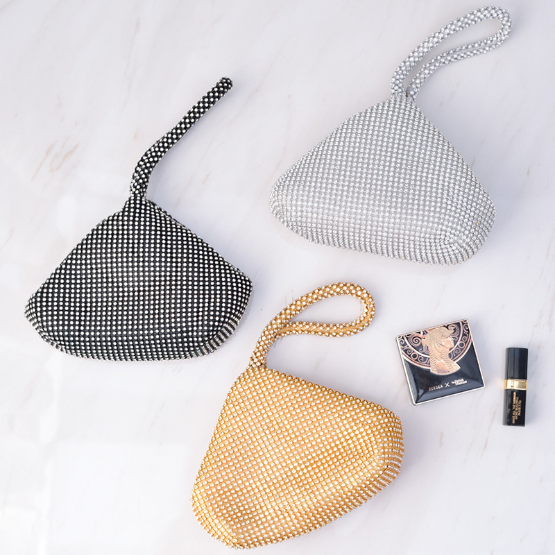 Bolso de noche de moda transfronteriza Bolso hecho a mano de la mina grande incrustado en diamantes Banquete Bolso de noche de todo fósforo Bolso portátil de mujer Entrega