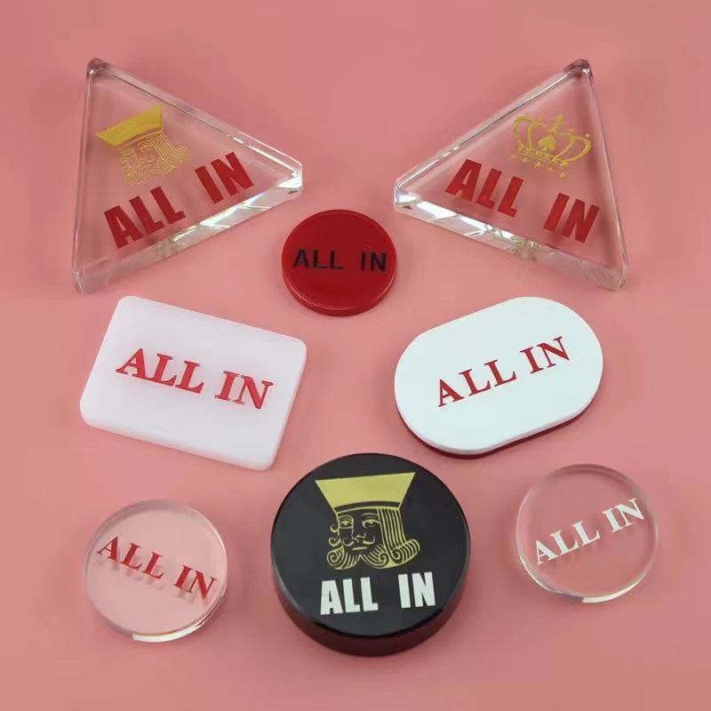 Acrylic Zhuang DEALER code Texas poker Zhuang code Z acrylic triangle ALLIN brand Texas poker accessories