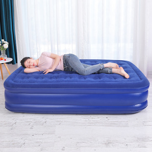 Free Air Pump Household Inflatable Bed Single Outdoor Portable Air Bed Double Lazy Bed Lunch Break Folding Bed Sleeping Mat
