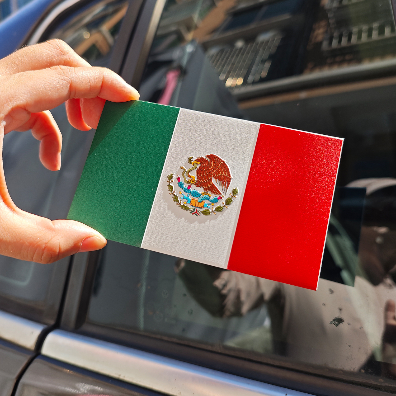 Amazon bandera mexicana 3D pegatinas metálicas estereoscópicas de automóviles logotipo de automóviles estereoscópicos resistentes al agua