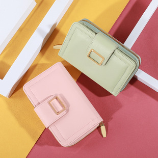 Ultra-thin Short Wallet Women's 2025 New Korean-style Buckle Student Simple Wallet Card Bag Coin Purse