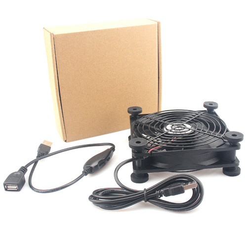 Factory direct supply 12CM cooling fan 5V silent optical cat amplifier router set-top box frame base USB fan