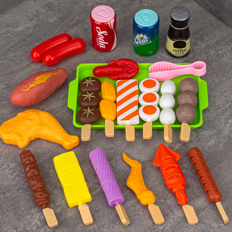 Cross-Border Children's Pretend Play Simulation Food Toy Bbq Set Bbq Grill Kebab Skewer Set