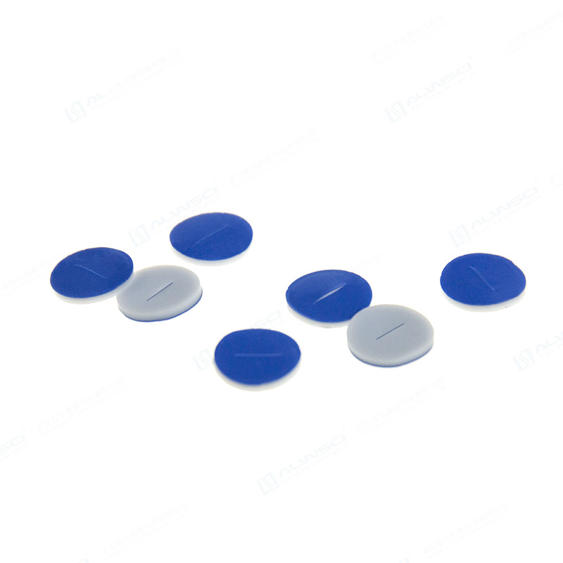 玻璃色谱自动进样瓶带预切口盖垫 硅胶垫片 PTFE预开缝开盖