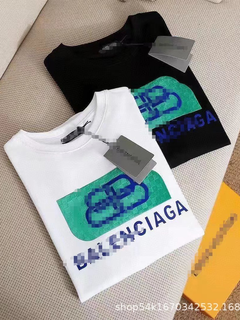 高バージョンパリ双bb麦穂アルファベットプリントtシャツクラシックゆるい半袖男女モデル親子モデルb家